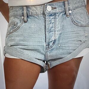 One Teaspoon Bandit High Waisted Denim Short In Blue Tornado 27 like new